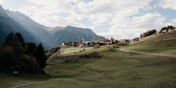 Swiss mountain view 